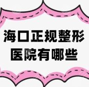 在海口正規(guī)整形醫(yī)院有哪些