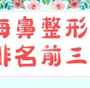 上海鼻整形醫(yī)院排名前三的名單公布