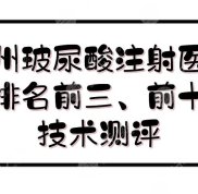廣州玻尿酸注射醫(yī)院排名前三、前十新發(fā)布