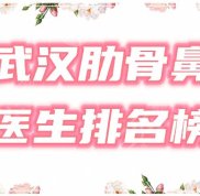 武漢肋骨鼻做的好的醫(yī)生排名榜