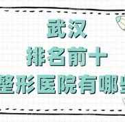 武漢排名前十整形醫(yī)院有哪些啊