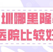 深圳哪里隆鼻醫(yī)院比較好