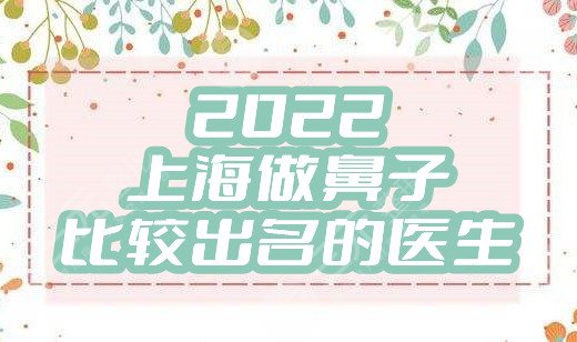 2022上海做鼻子比较出名的医生有哪些