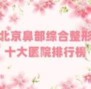 北京鼻部綜合整形十大醫(yī)院排行榜分享