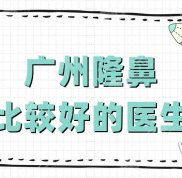 在廣州隆鼻比較好的醫(yī)生有哪些