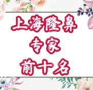 上海隆鼻專家前十名有哪一些