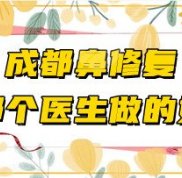 成都鼻修復哪個醫(yī)生做的效果好