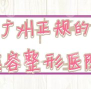 廣州正規(guī)的美容整形醫(yī)院有哪些