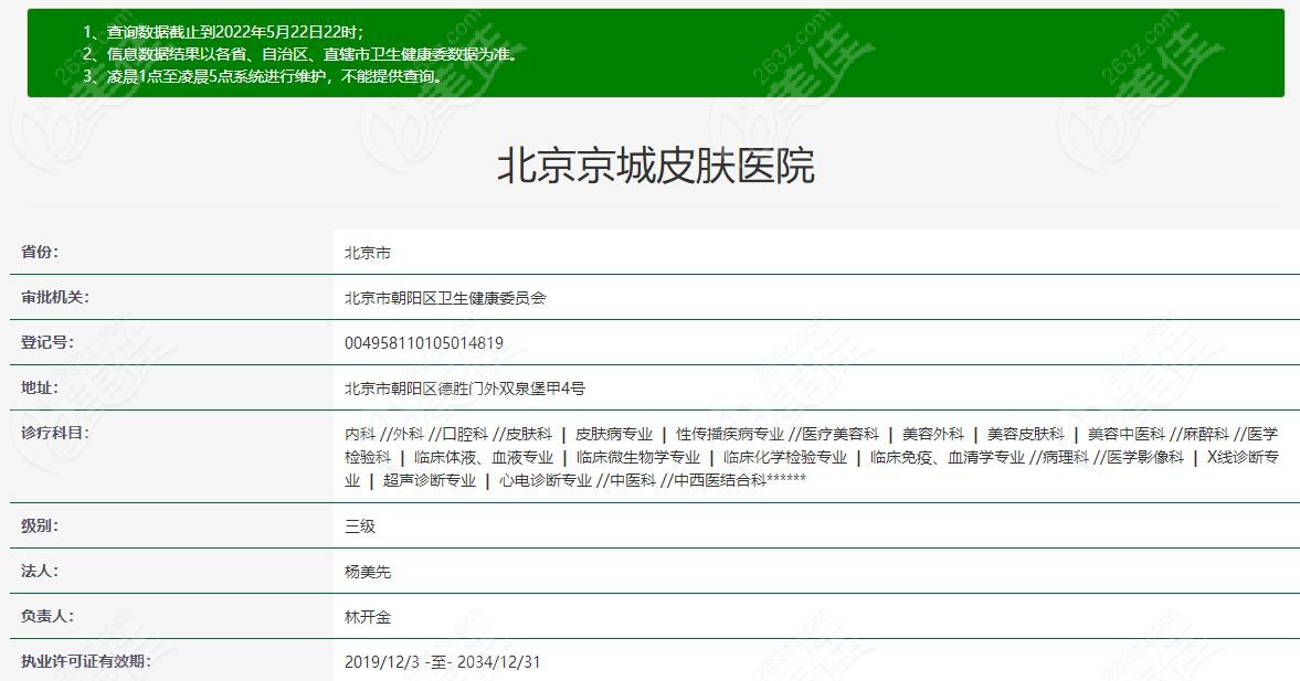 北京京城皮肤医院收费更新