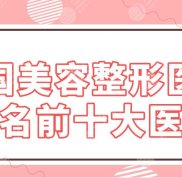 全國美容整形醫(yī)院排名前十大醫(yī)院名單